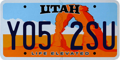 UT license plate Y052SU