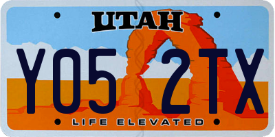 UT license plate Y052TX