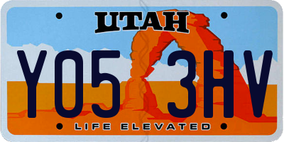 UT license plate Y053HV