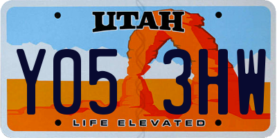 UT license plate Y053HW