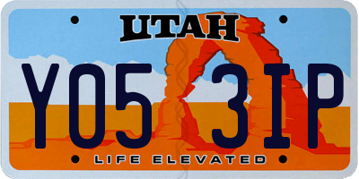 UT license plate Y053IP