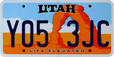 UT license plate Y053JC