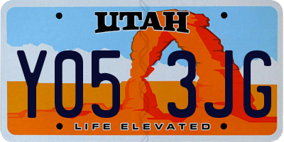 UT license plate Y053JG