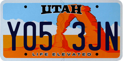 UT license plate Y053JN