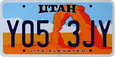 UT license plate Y053JY