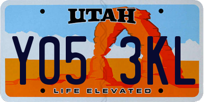 UT license plate Y053KL