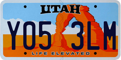 UT license plate Y053LM