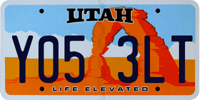 UT license plate Y053LT