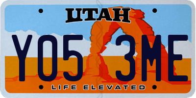 UT license plate Y053ME