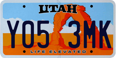 UT license plate Y053MK