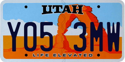 UT license plate Y053MW
