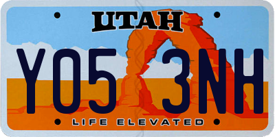 UT license plate Y053NH