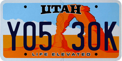 UT license plate Y053OK