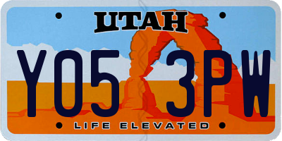 UT license plate Y053PW