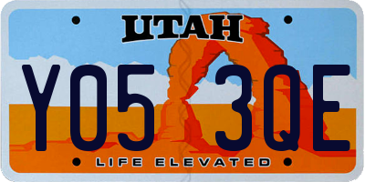 UT license plate Y053QE
