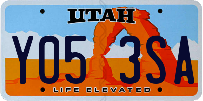 UT license plate Y053SA