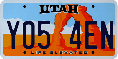 UT license plate Y054EN