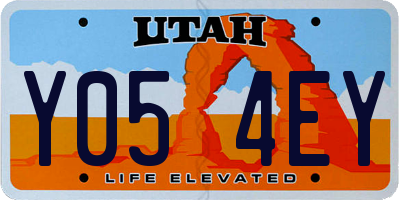 UT license plate Y054EY