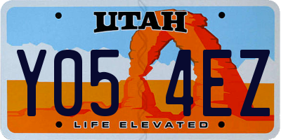 UT license plate Y054EZ