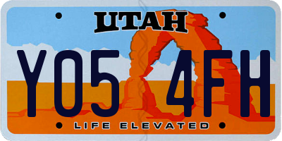 UT license plate Y054FH
