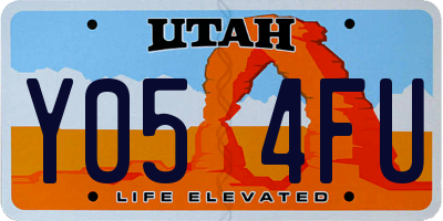 UT license plate Y054FU