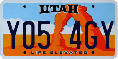UT license plate Y054GY