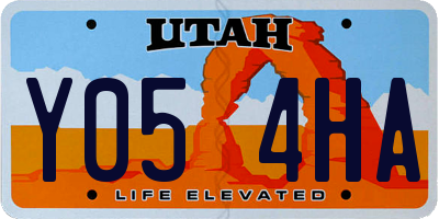 UT license plate Y054HA
