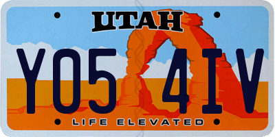 UT license plate Y054IV