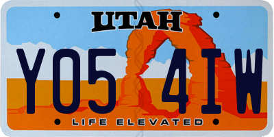 UT license plate Y054IW
