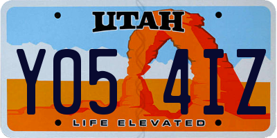 UT license plate Y054IZ