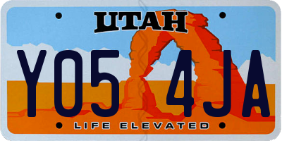 UT license plate Y054JA