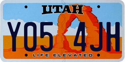 UT license plate Y054JH