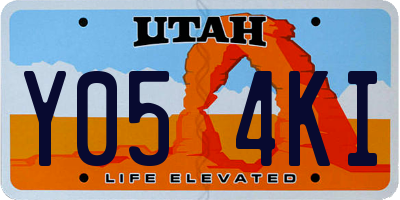UT license plate Y054KI