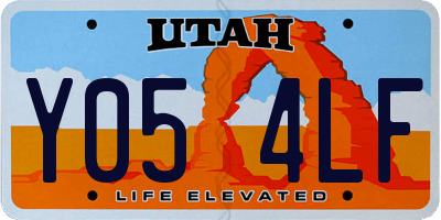 UT license plate Y054LF