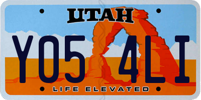 UT license plate Y054LI
