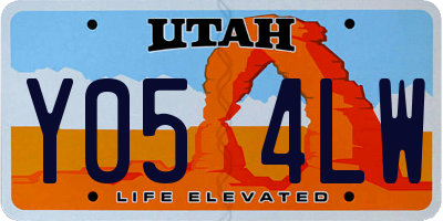 UT license plate Y054LW