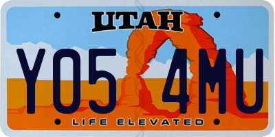 UT license plate Y054MU