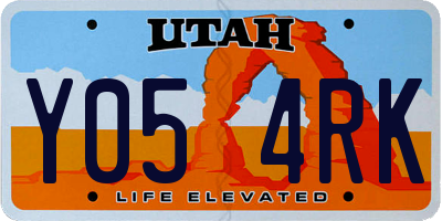 UT license plate Y054RK