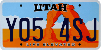 UT license plate Y054SJ