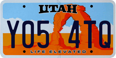UT license plate Y054TQ