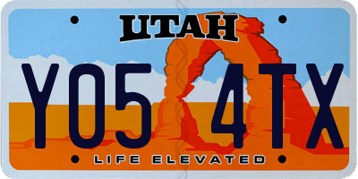 UT license plate Y054TX
