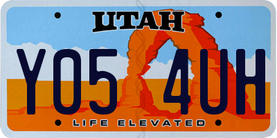 UT license plate Y054UH