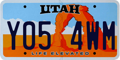 UT license plate Y054WM