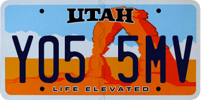 UT license plate Y055MV