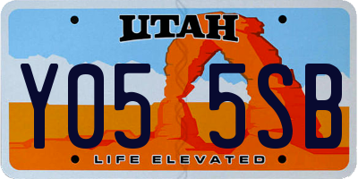 UT license plate Y055SB