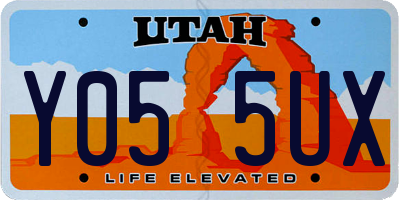 UT license plate Y055UX