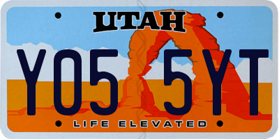 UT license plate Y055YT