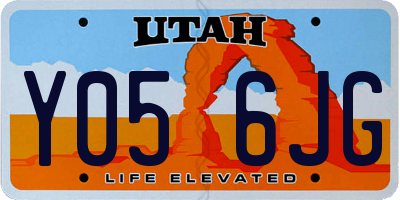 UT license plate Y056JG