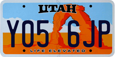 UT license plate Y056JP
