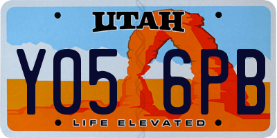 UT license plate Y056PB